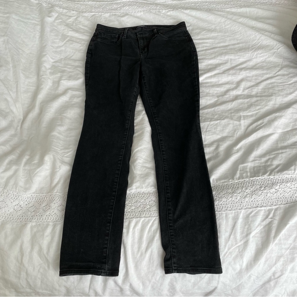 NYDJ Sz 8 Alina leggings washout black/gray straight leg